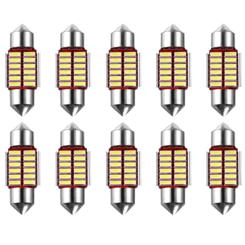 Lot de 10 ampoules LED navette de 31 mm pour éclairage intérieur de voiture, plafonnier, plaque d'immatriculation, plaque d'immatriculation, porte latérale