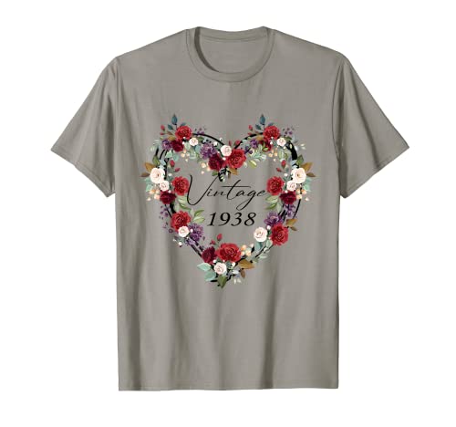 Feliz cumpleaños vintage 1938 cumpleaños flor floral para las mujeres Camiseta