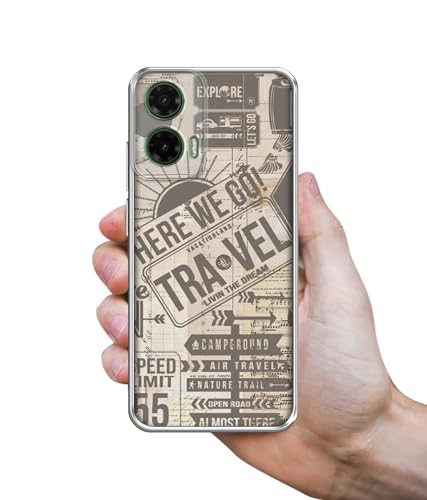 Image of Travel Design Printed Silicon Soft TPU Back Case Cover for Motorola Moto G35 5G