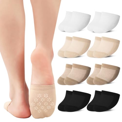 Image of Toe Socks Womens for Mules, Half Socks Toe Topper Covers No Show Invisible Non-slip Liners for Clogs 4 /6 /8 Pairs