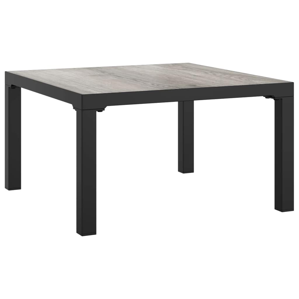 Fengshui Set di 6 mobili da giardino in polyrattan nero e grigio | Design modulare, telaio in acciaio verniciato a polvere, cuscino imbottito spesso, tavolino da caffè