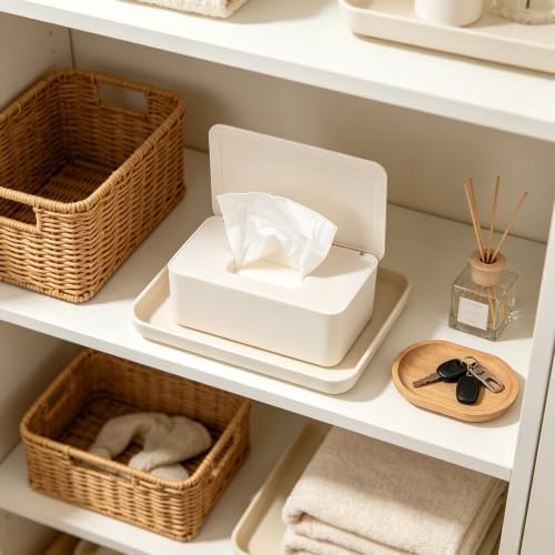 Wipes Dispenser Compatible with Wet Wipes Refill Pack Refillable Wipes Container Reusable Wipe Holder with Non Base Sealed Lid Keeps Wipes for Home Office Car Home Essentials — view 2