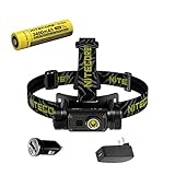 Nitecore HC60 V2 Rechargeable LED Headlamp 1200 Lumens with 3400mAh Batteries & Eco-Sensa Car & Wall...