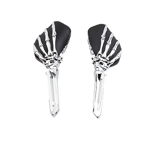 Moto Universal Skull alliage d'aluminium Rétroviseurs Squelette Pour Intruder Volusia/Yamaha/Shadow (Chrome et noir) Cover