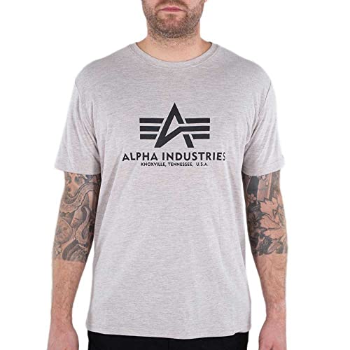 Alpha Industries Basic T-Shirt für Herren Hazel Melange – Ansicht 3