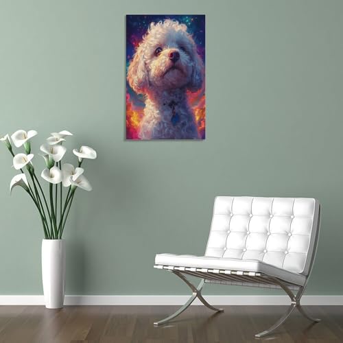 Impression sur toile Bichon Frisé décoration murale salon moderne