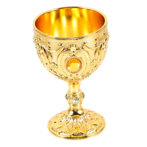 Gadpiparty Copa de Licor Vintage Pequeña de Estilo Europeo Metal Grabado Taza para Fiestas y Celebraciones Diseño Decorativo Único y Portátil