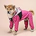 FOSA Puppy Dog Raincoat with Transparent Hat Highquality Pet Raincoat Jacket for Pet Supplies, Elastic Cuff Design, for Outdoor Walking, Material: Plastic, Color: Rose Red, Size: XS-4XL