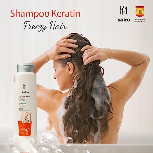 Image of Sairo Keratin Shampoo [Imported from SPAIN] For Frizzy Hair + Hair brush combo Hair Growth & Hair fall control Silky, Shiny,Smooth Hair Wet Hair Massaging 750 ML