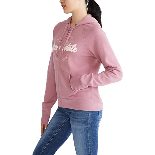 AEROPOSTALE Women's Aero Logo Full Zip Hoodie-Circle/Scripts, Nostalgia Rose, XX-Large