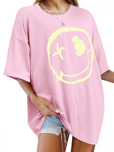 WIEIYM T-Shirt Damen Oversized Casual Tshirts Bedrucken Rundhals Kurzarm...