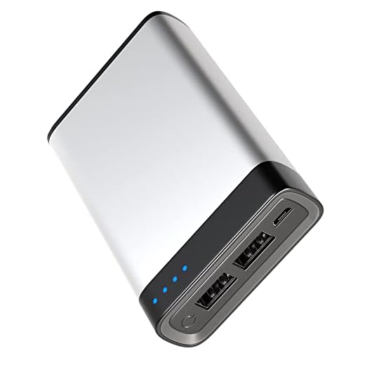 TALK WORKS Portable Charger Power Bank USB Battery Pack 6000 mAh - External Cell Phone Backup Supply for Apple iPhone 13, 12, 11, XR, XS, X, 8, 7, 6, SE, iPad, Android for Samsung Galaxy - Silver