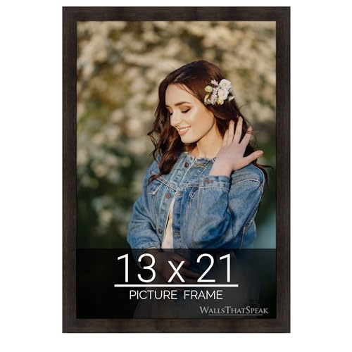 wallsthatspeak 13x21 Espresso Brown Picture Frame for Puzzles Posters Photos or Artwork