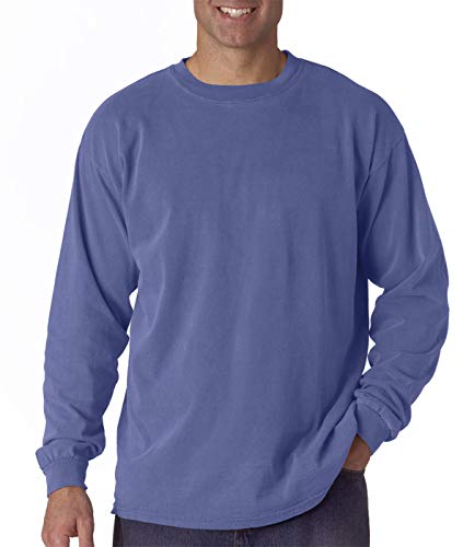 Image of Comfort Colors Adult Long Sleeve Tee, Style 6014 (Small, Mystic Blue)