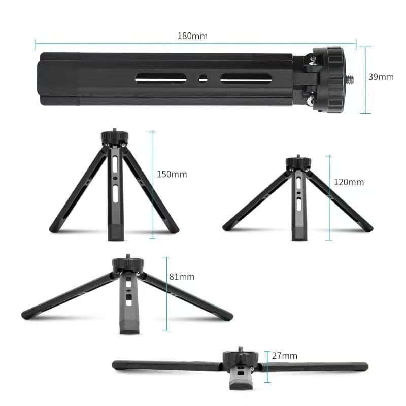 Image of GetZget Aluminium Universal 4 Stop Height Adjustable Tripod Table Mount Compatible with Ronin 2 /3 /4, RSC Series, OM 4 /5 /6 /7 Mobile & Zhiyun DSLR 4Kg Load Capacity 1 /4 inch Screw Compatible Accessories