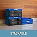 CleverMade Collapsible Storage Bins - Black 3 Pack 62L / 16 Gal holds 100 lbs - Stackable Containers Heavy Duty Capacity Crates Space-Saving
