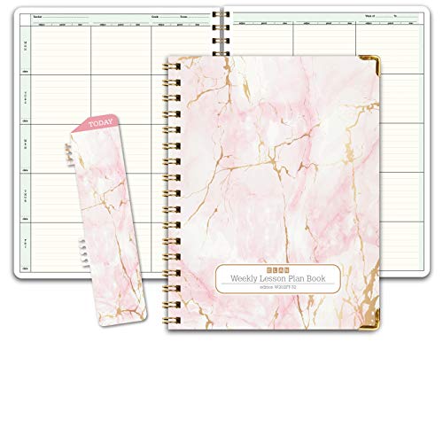 Plan de cours enseignant de qualité supérieure reliure rigide marbre rose