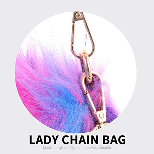 KESYOO Bolsa Feminina de Inverno Fuzzy Com Corrente Em Pele SintÃ©tica Macia Grande Balde Grande Bol