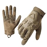 TIKHJ 滑り止め、耐摩耗性、登山、オートバイ、アウトドアスポーツ、タクティカルグローブ (カーキ,L)