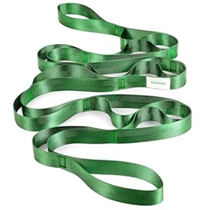 Stretch Strap With Loops For Physical Therapy, Yoga Straps For Stretching With Loops, Non-elastic Leg Straps For Knee Rehab, 8 ft Long x 1.2 inch Wide