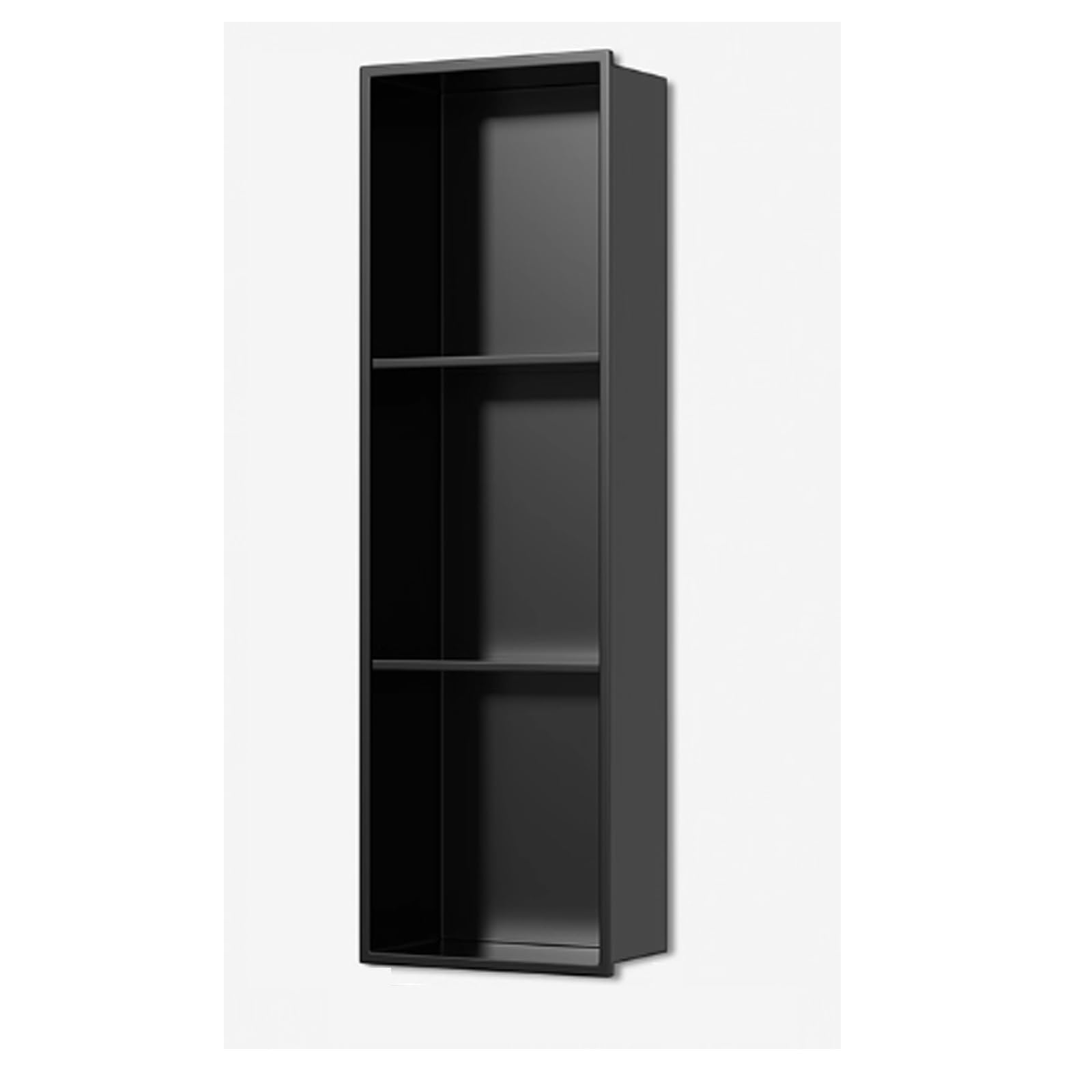 AYCDL Square Corner Stainless Steel Shower In-wall Bathroom Storage Modern Design Waterproof Shower Shelf Space-Saving nizer for Toiletries and Accessories,Nero-90 * 28cm