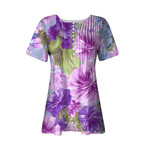 Shirts For Women Dressy Casual, Camo T Shirts For Women Work Blouses Light Pink Sweater Vest Women Purple High Low Blouse Frill Blouse Dressy Shirts For Men Summer Scoop Neck (Purple,4Xl) #TOP2