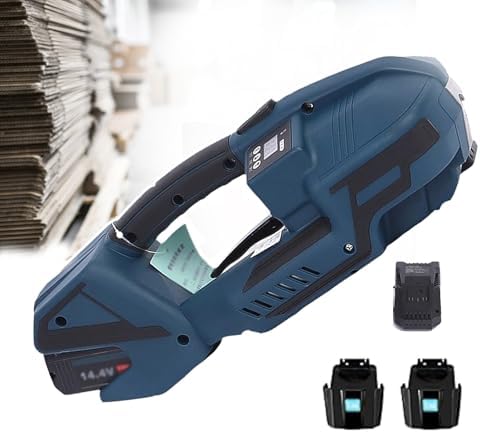 Portable Electric Strapping Machine, Handheld Banding Tool for 0.35"-0.63" PP PET Straps, Automatic Packaging Equipment with LCD Display for Boxes & Pallets