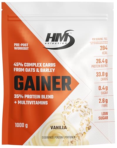 GAINER - 1000g - Vaniglia • 35% Proteine con farina d'avena e d'orzo istantanea
