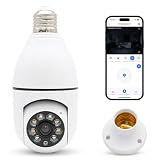 Aristo Solutions Kamera 720p HD WiFi Nachtsicht E27 Glühbirnen Fassung Kabellose Innenraumkamera 2-Wege-Audio Smarte Sicherheitslösung für Zuhause Büro Schule