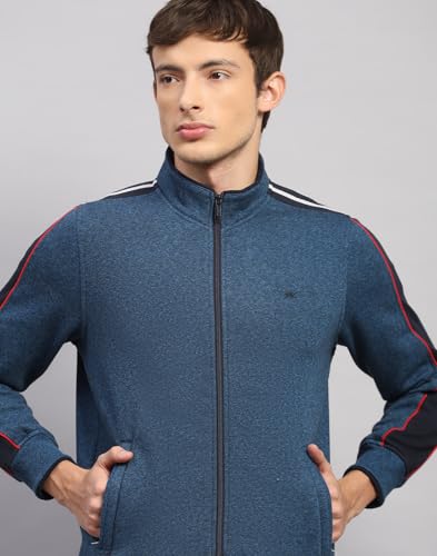 Image of Monte Carlo Mens Regular Fit Solid Collar Neck Full Sleeves Winter Tracksuit| Men Track Suit | Stylish Sportswear Set with Jacket and Lower | Activewear Set For Men's (Pack Of 1)