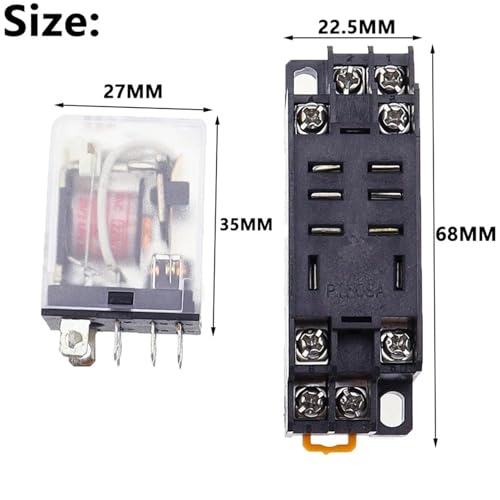 Relé 12V DC industrial DPDT de 8 pines LY2NJ para cuadros eléctricos 2