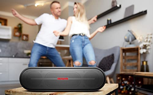 Image of AIWA SB-X350J 20 watts Bluetooth Compact high Performance Desk Speaker, Medium (SB-X350J Black)