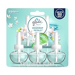 Includes 5 PlugIns refills in the Dewdrop Petals fragrance Notes of crisp air, morning dew and watery florals Create a continuous ambience with long lasting fragrance Fragrance infused with essential oils Made without phthalates, parabens or formalde...