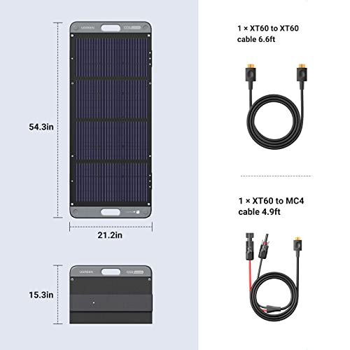 Ugreen 100W Portable Solar Panel - 100 Watt Foldable Solar Charger For Powerroam Power Station, Adjustable Kickstand For Rv, Camping, Outdoors, Blackouts, And More #TOP6