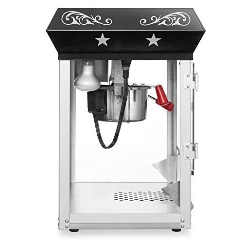 Image of Olde Midway Bar Style Popcorn Machine Maker Popper with 6-Ounce Kettle - Black