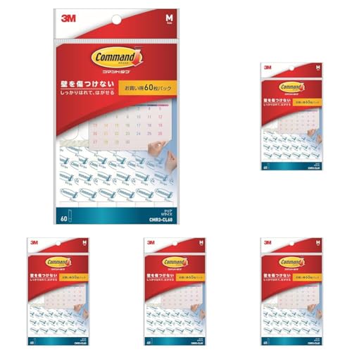 3M �R�}���h �^�u ���� �N���A ���������p�b�N M�T�C�Y �ωߏd900g 60�� CMR3-CL60 (× 5)