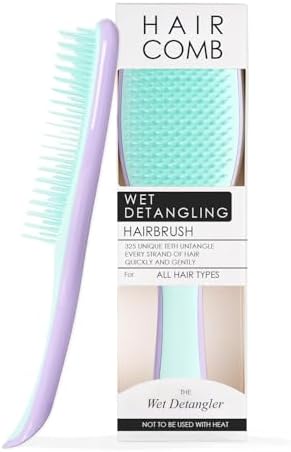 Lyrovo Ultimate Hair Brush Comb for Women for Wet & Dry Hair Eliminates Knots & Reduces Breakage for All Hair Types (Mint & Purple)