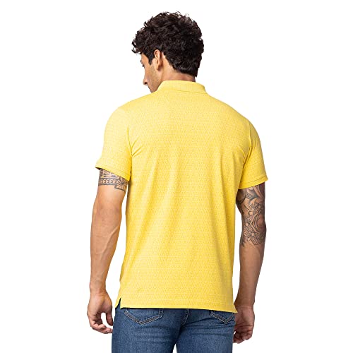 Image of Spykar Men's Slim Fit Polo Neck Half Sleeve Solid Casual T-Shirt