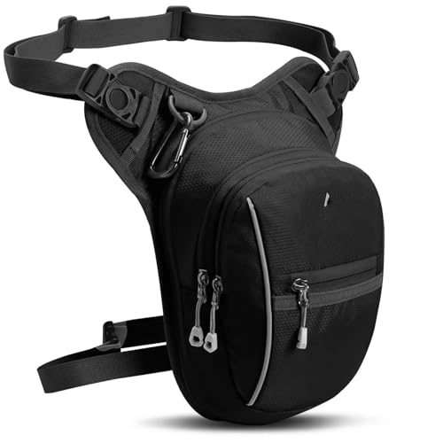 Borsa Per Viaggio Tattica Per Moto Cellulare Marsupio Da Gamba Cintura Per Coscia Fianchi Fondoschiena Impermeabile portautensili motoBlack