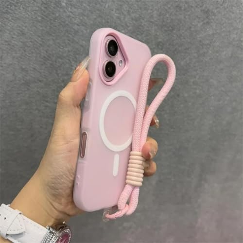 Coque iPhone cordon rose résout les pertes et chutes avec silicone souple