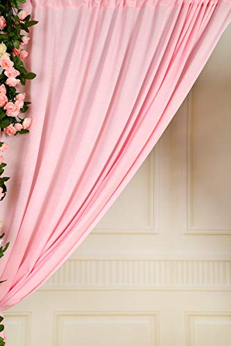 Sherway 2 Panels 4.8 Feet X 10 Feet Pink Thick Satin Wedding Backdrop Drapes, Non-Transparent Window Curtains For Party Ceremony Stage Décor #TOP3