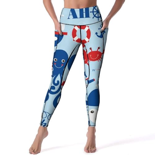 Legging sport taille haute Phare Voile anti glissement pour fitness gym S