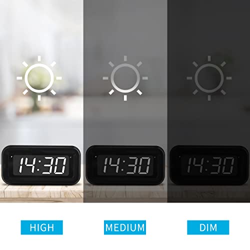Image of KWANWA Kids Alarm Clock, White LED, Battery, Auto-Night Mode, 12Hr /24Hr, Small, Travel, Bedside, Wall-Mount /Table-top, Easy to Read