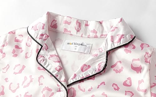 Mud Kingdom Girls Boys Kids Silk Satin Pajamas Set Button-Down Clothes Long Sleeve Loungewear Sleepwear PJS3