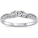 Blue Apple Co. Wedding Engagement Fashion Promise Ring Round Cubic Zirconia 925 Sterling Silver