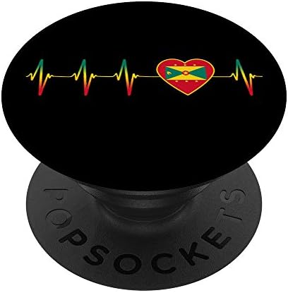 Grenadian Heartbeat I Love Grenada Flag Country Grenadian PopSockets PopGrip: Swappable Grip for Phones & Tablets
