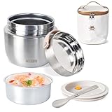 Alyxen Recipiente Térmico para Alimentos 1200 ml Termo Comida Caliente Adulto con Cuchara Plegable, Aislante Térmico Recipiente para Sopas, Ensaladas, Adecuado para Oficinas y Escuelas