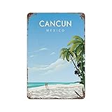 Metall-Poster, Cancun-Reiseposter, Vintage-Kunst, 