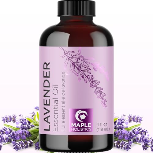 Image of Pure Lavender Essential Oil - Lavender Oil for Hair Skin and Nails Plus Aromatherapy Diffusers Humidifiers Linens and Baths for at Home Spa Self Care - Premium Grade Non-GMO in Glass Bottle (4 Fl Oz)