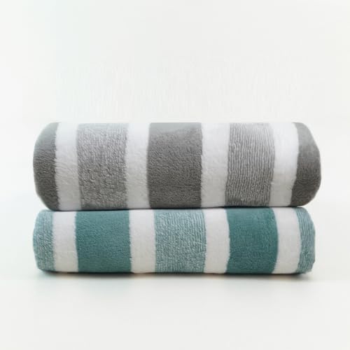 Image of MAXOSHINE Hand Towel Set of 4-Super Soft Quick Dry Microfiber Face Towel for Women Men-Hanging Loop Napkins for Wash Basin Gym Sports Travel-40 x 60 cm (Green /Grey, Set of 2)
